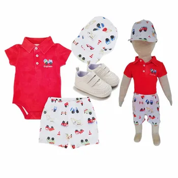 0-24 mėnesių berniukų drabužiai Polo romperis Smėlinukai Kombinezonas Animaciniai šortai Kepurė Mažylių kostiumai Komplektai Vaikų gimtadienis Madingi drabužiai