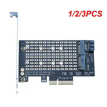 1/2/3PCS adapterio plokštė Viengubas/dvigubas M.2 NVME NGFF į PCIE 4x M2 SSD adapteris B / M Raktų palaikymas PCI Express 3.0 2230-2280 kietieji diskai