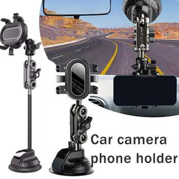1 Dalių automobilinės kameros telefono laikiklis Universali viršutinė kamera automobilio tiesioginei transliacijai Fotografavimo laikiklis Pirmojo kampo siurbtuko laikiklis