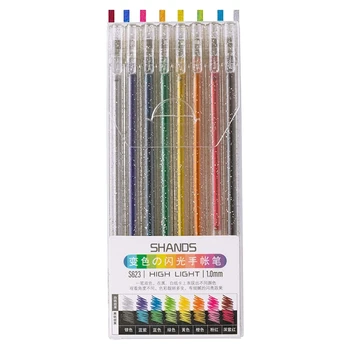 1 Komplektas spalvotų blizgučių rašiklių blizgučių geliniai rašikliai vaikams Spalvotas gelinis blizgučių rašiklis (8 spalvų)
