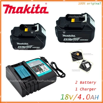 100% Originalus Makita 4.0Ah 18V ličio jonų akumuliatorių įkroviklis DC18RF BL1840 BL1830 BL1430 BL1440 DC18RC įkrovimo įrankis su USB prievadu