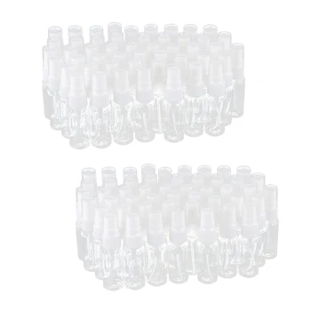 100-Pack Empty Clear Plastic Fine Mist purškiami buteliukai su mikropluošto valymo šluoste, 20Ml pakartotinai užpildoma talpykla
