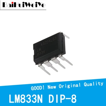 10PCS/LOT LM833N LM833 833N 833 DIP-8 Naujas geros kokybės mikroschemų rinkinys