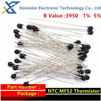 10PCS NTC termistoriaus šiluminis rezistorius MF52 B Vertė: 3950 1% 1K 5K 10K 50K 100K NTC-MF52AT B3950