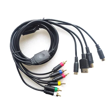 10vnt 4 in 1 Skirta MD1 2 Saturno SS nuolatinės srovės konsolės vaizdo kabeliui RCA kompozicinis kabelis PVM BVM NEC XM nėra komponentas