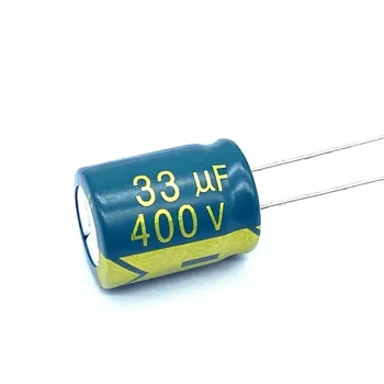 10vnt/lot 33UF aukšto dažnio mažos varžos 400V 33UF aliuminio elektrolitinio kondensatoriaus dydis 13 * 18 400V33UF 20%