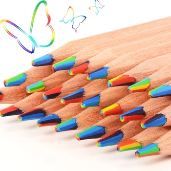 12vnt 7 spalvos Vaivorykštės pieštukas Koncentrinis gradientas Vaivorykštės pieštukai Kawaii dailė Tapyba Piešimas Kanceliarinės prekės Vaikų tapybos įrankiai