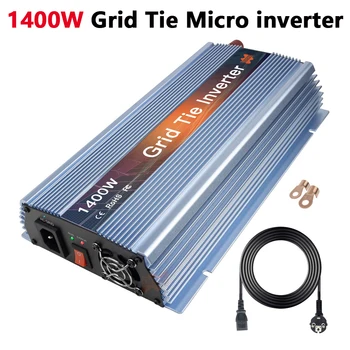 1400W 18/36Vdc 110/220Vac Grid Tie Micro Solar Inverter LED indikatorius MPPT Pure Sine Wave Vidinis keitiklis saulės kolektoriaus galiai
