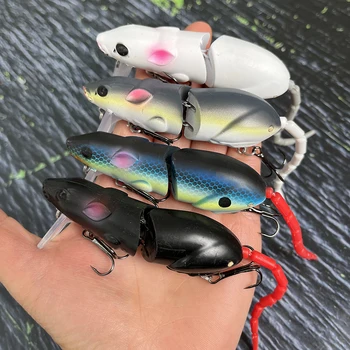 15.5g 85mm Topwater Multi-Jointed Mouse Fishing Lure Rat Minnow Swimbait Floating Wobbler Pesca Bass Artificial Hard Bait Tackle
