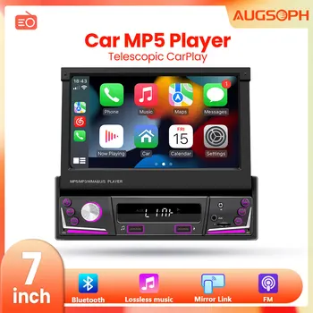 1Din Car Radio Multimedia MP5 grotuvas, 7 colių universali navigacija su Android Auto & Bluetooth, HD ekranas USB TF FM Stereo