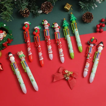 1PC Kalėdinis aštuonių spalvų tušinukas Mielas presas Tušinukas Šventinis Vaikų dovana Linksmas kalėdinis dekoras namams Kalėdų papuošalas