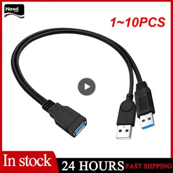 1~10PCS prievadas USB2.0 šakotuvas USB 2.0 vyriškas į 2 dvigubas USB vidinis lizdo skirstytuvo šakotuvas maitinimo laido adapteris kompiuterio telefono nešiojamojo kompiuterio kabeliui