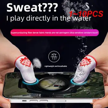 1~10PCS, skirta PUBG pirštų lovelėms Mobilus žaidimas Žaidimai Pirštų galiukai Uždenkite kvėpuojantį nykštį Šviečiantis neslystantis jutiklinis ekranas Pirštų pirštinės