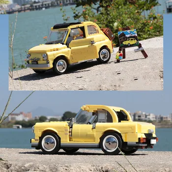 2 In1 Mini geltonas automobilis Mažos dalelės Statybiniai blokai Dėlionė Žaislas Vaikų kūrybinės pramogos Susirinkimas Dekoravimas Žaislas Kalėdų dovana