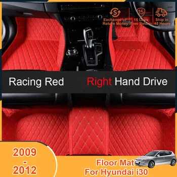 2009-2012 Hyundai I30 2012 2011 2010 2009 Priedai Grindų kilimėliai Kilimai Dešinės rankos pavara Kojų pagalvėlės dangtelis XPE oda