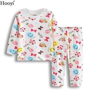 2017 Autumn Baby Girl Sleep Clothes Sets Cute Fashion Bear Girls Pižamos kostiumas Prekės ženklas Christmas Infant T-Shirt Kelnės Miego drabužiai