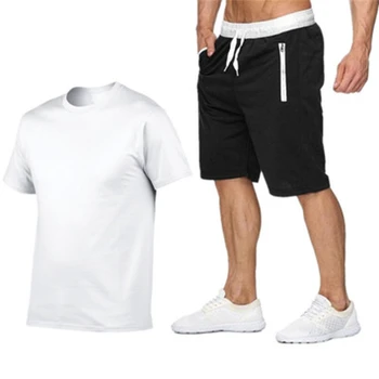 2022 Medvilnės-kanapių vasara 2021dviejų dalių rinkinys Vyriški marškinėliai trumpomis rankovėmis Apkarpyti viršutiniai šortai Vyriški sportiniai kostiumai Dizainas Mada QSK