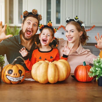 2022 Naujas Helovino galvos apdangalas Creative Ghost Pumpkin Decoration Galvos apdangalas Plaukų juosta Headress Cosplay vakarėliui Helovino kostiumas