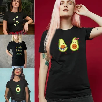 2023 Moteriški marškinėliai Vasariniai Avokadų spausdinimas trumpomis rankovėmis Harajuku mados marškinėliai Moteris Priemiestinė Populiariausia Hip Hop gatvės apranga Drabužiai