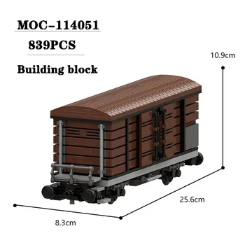 2023 Naujas MOC-114051 geležinkelio traukinio vagono modifikavimas Išplėstinis sandūros modelis 839PCS Suaugusiųjų ir vaikų gimtadienio žaislų dovana