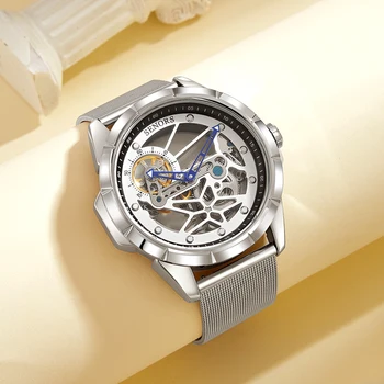 2023 Naujas prekės ženklas Tuščiaviduriai prabangūs Mechaniniai laikrodžiai Elegantiškas Automatinis sportinis Vyriški laikrodžiai Neperšlampami Man rankinis laikrodis Montre Homme