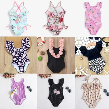 2023 Naujas spausdinimas Baby Girls maudymosi kostiumėlis 1-5 m. Mielas vasaros paplūdimys Vientisas maudymosi kostiumėlis Apranga Vaikų mergaičių maudymosi kostiumėliai