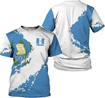 2023 Nauji vyriški marškinėliai Gvatemalos vėliava 3D Print Street Harajuku Extra Large O-Neck marškinėliai Pasirinktinis pavadinimas Vyrų ir moterų viršus