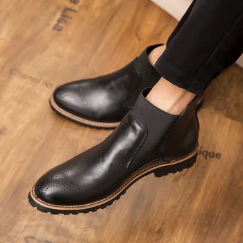 2023 Pavasario lengvi pado odiniai batai vidutinio aukščio viršuje Britų stilius Didelio dydžio vyriški laisvalaikio maži odiniai batai