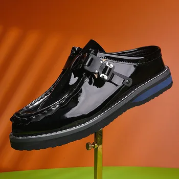 2023 Vasaros nauji vyrai Loafers Mada Korėjietiško stiliaus laisvalaikio batai Tendencija Patogūs odiniai batai Patogūs mados mulų batai