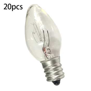 20Piece naktinės lemputės ir druskos lempos pakaitinės lemputės C7 E12 skaidraus stiklo kaitrinės lemputės