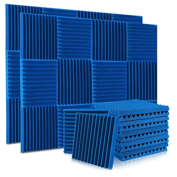24 Pack akustinės putų plokštės 1X12X12 colių, garsui nepralaidžios sienų plokštės su ugnies garsu, garso plokštės pleištai studijoms, namai