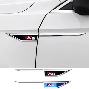 25X3CM automatinis durelių sparno šoninio ašmenų ženklelis Automobilio kėbulo lipdukas Audi A6 S6 1998 1999 2011 2012 2013 2014 2019 2020-2023