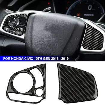 2PCS Car Styling Carbon Fiber vairo panelės dangtelio apdaila Honda Civic 10th Gen 2016 2017 2018 2019 Automobilių priedai