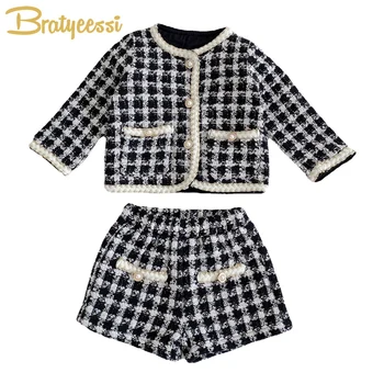 2Vnt Kūdikių mergaičių drabužių komplektas Pavasario rudens princesės kūdikių paltai Šortai Mažylio aprangos kostiumas Vaikiškų drabužių komplektas