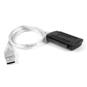 2X PC USB 2.0 į SATA IDE 40 kontaktų kabelio adapteris 2.5 3.5 kietajam diskui