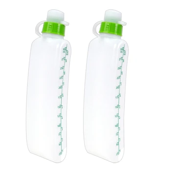 2X Vandens buteliai Lenktas virdulys Plastikinis Ekstruduotas lauko sportinis virdulys Bėgimo fitneso diržas Minkštas virdulys