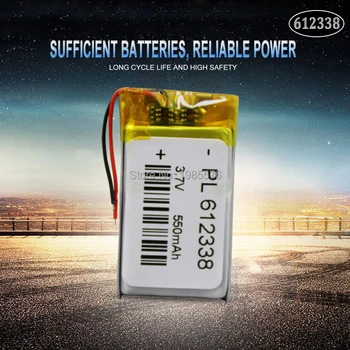 3.7V 550mah 612338 Ličio polimero Li-Po li jonų įkraunama baterija DVR MP3 MP4 MP5 baterija 