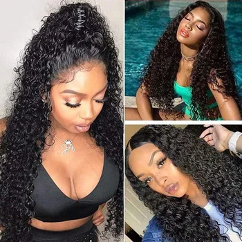 30 32 colių vandens bangos žmogaus plaukų perukai be klijų, nėrinių priekinis perukas 360 pilnų nėrinių priekinis perukas moterims Brazilijos Remy plaukų perukai