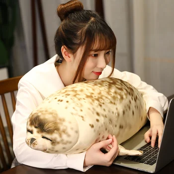 35-80cm Įdaryti minkšti realaus gyvenimo ruoniai miego pagalvės Lėlė Didelio dydžio 3D jūrų liūtas Pliušinis gyvūnas Žaislai Baby Kids Creative Appease Gift