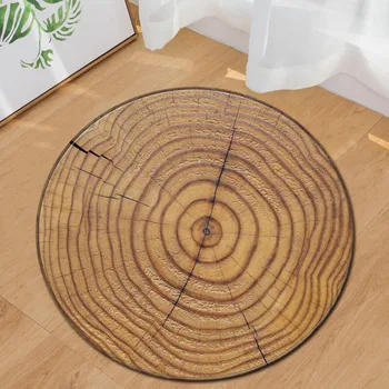 3D medinis grūdų kilimas Apvalus biuro kėdės kilimėlis Metinis žiedas Vaikai žaidžia kilimėlį Svetainė Miegamojo grindų kilimėlis Vonios kambario neslystantis durų kilimėlis
