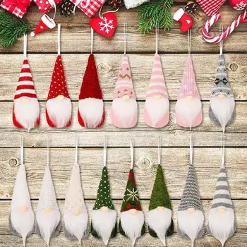 3pack Kalėdinis švedų nykštukas Kalėdų senelio lėlių papuošalai Kabantis Kalėdų eglutės židinio pakabukas