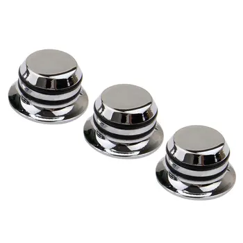 3Pcs Guitar Metal Top Hat Tone Tuning Knobs for Fender Gibson Electric Guitar Jazz Bass Lp St Chrome
