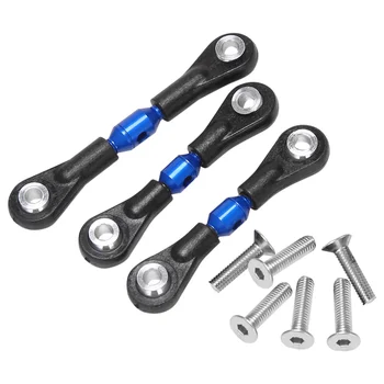 3Vnt metalinis vairo kaklaraiščio strypas, skirtas Tamiya TT02 TT02T 1/10 RC automobilių dalių priedai, mėlyna