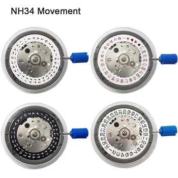 4 kaiščių NH34 judėjimas su skaitmenimis/arabiškais datos disko pakeitimu NH34A visiškai automatiniams mechaninio judėjimo priedams