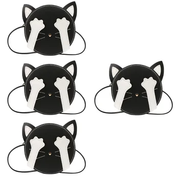 4 rinkiniai Mielas katės dizainas kryžminio kūno krepšio gamybos medžiaga PU krepšio rinkinys