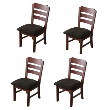 4 vnt nuimamas plaunamas tamprių žakardo kėdžių sėdynių užvalkalai nuo dulkių Valgomojo užvalkalai Kėdžių užvalkalai Sėdynių pagalvėlės užvalkalai