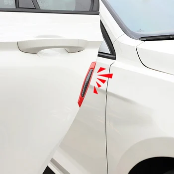 4Pcs Automobilio durelių įspėjamasis saugos ženklas Juostelė Automobilio šviesą atspindintis lipdukas Apsauga nuo susidūrimo Naktinio matymo saugos patarimai Audi A3 A4 A5 A6 A7