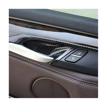 4PCS automobilio vidinių durų rankenos dubens apdailos dangtelis BMW X5 F15 X6 F16 2014-2018 Porankių plokštės rėmo dekoratyvinis lipdukas Anglis