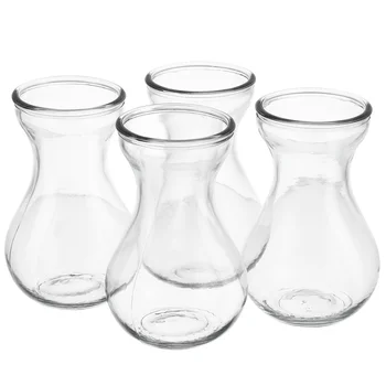 4vnt Hiacinto vaza Mažos stiklinės vazos Centriniai elementai Skaidrus Hiacintas Auganti pumpurų vaza
