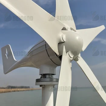 5000W 5 ašmenys 12V 24V 48V Laisvos energijos vėjo malūnas Vėjo energija Mažas vėjo turbinų generatorius MPPT valdiklis Naudojimui namuose